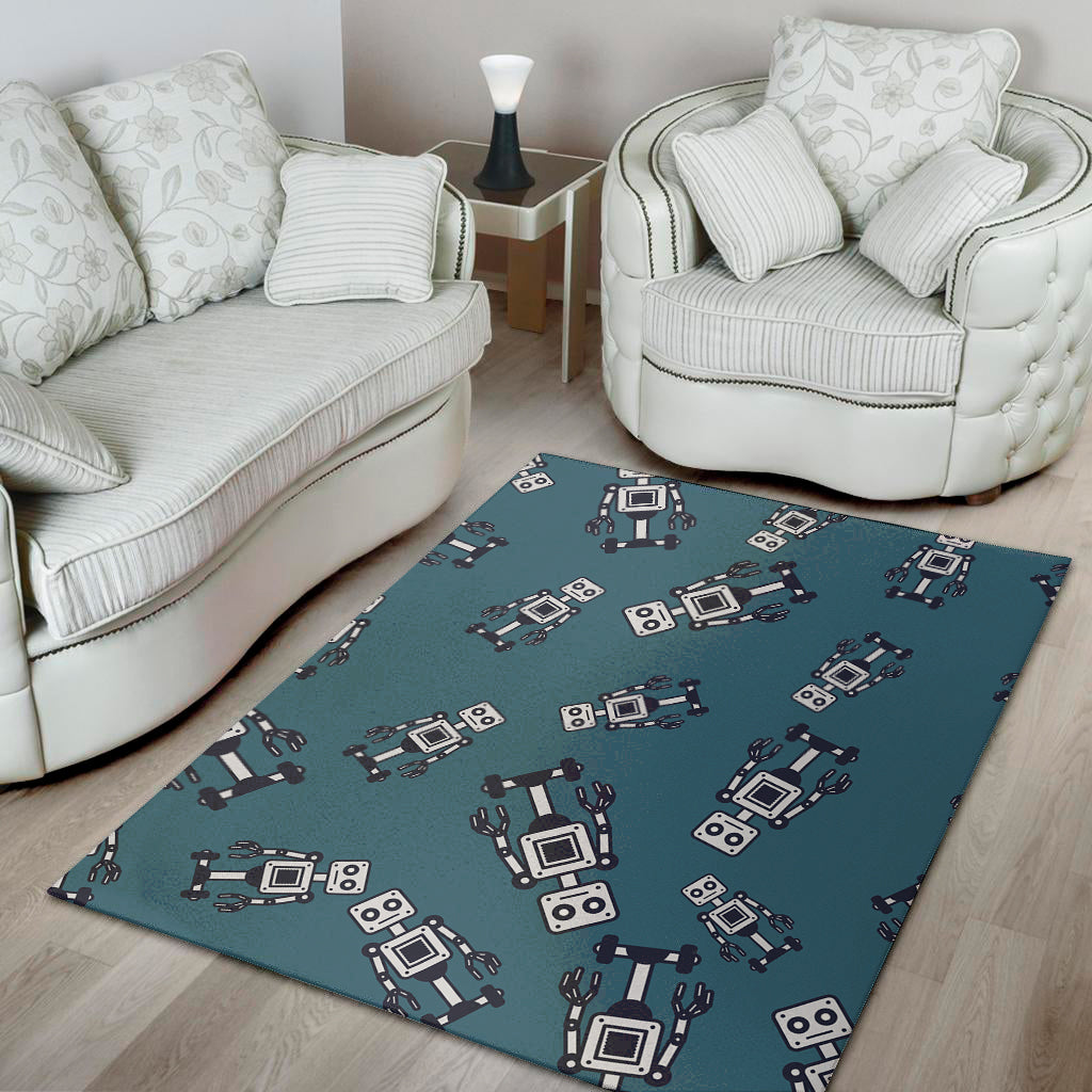 Robot Servant Pattern Print Area Rug