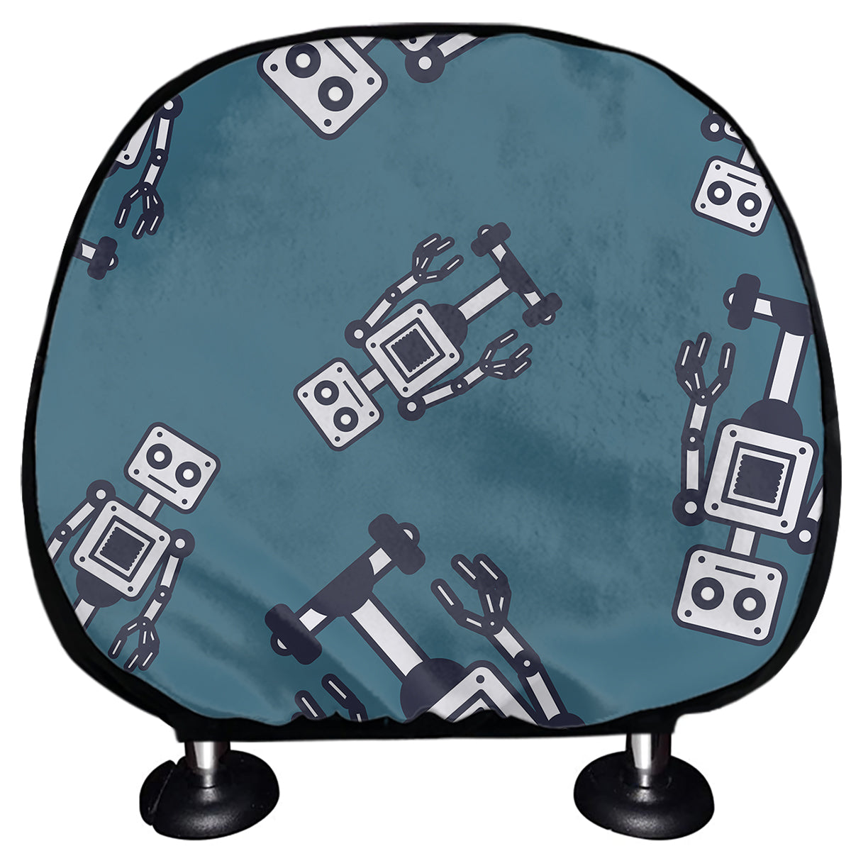 Robot Servant Pattern Print Car Headrest Covers