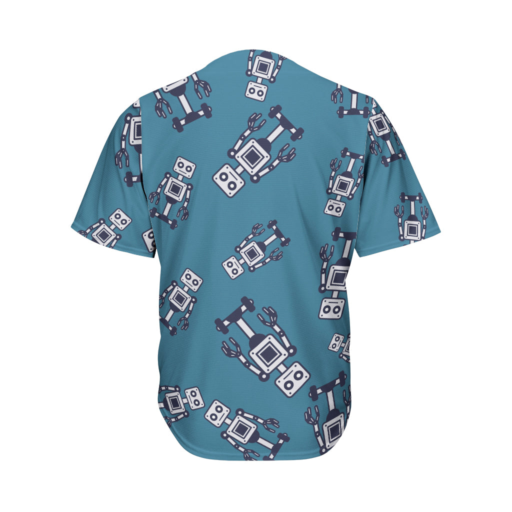 Robot Servant Pattern Print Men's Baseball Jersey