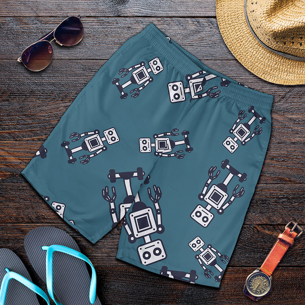 Robot Servant Pattern Print Men's Shorts
