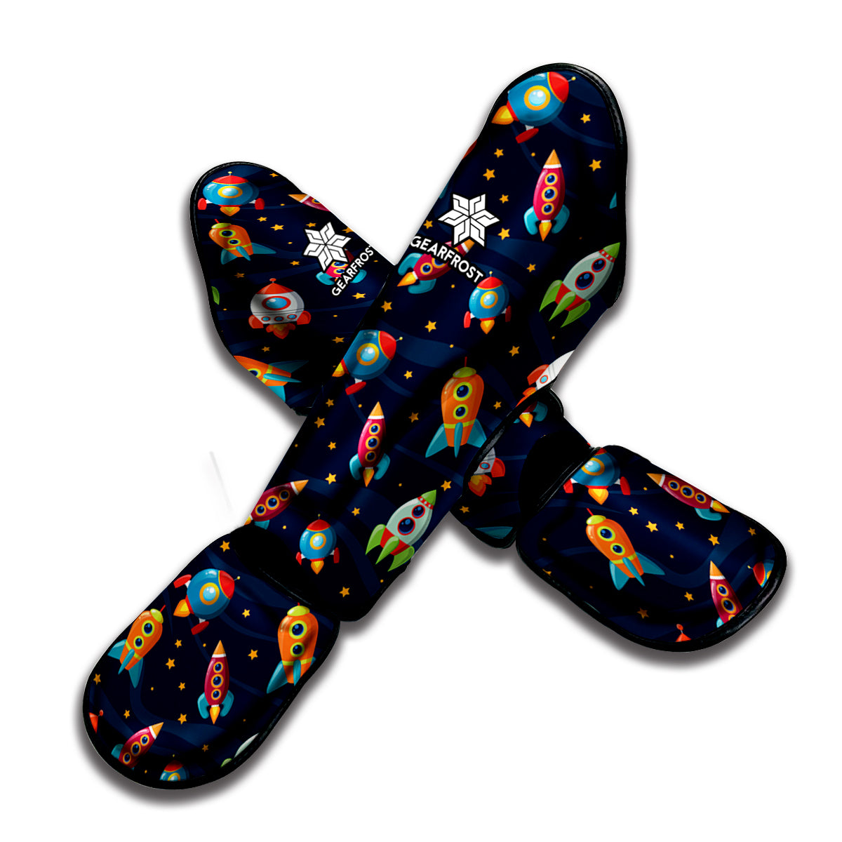 Rockets And Stars Pattern Print Muay Thai Shin Guard