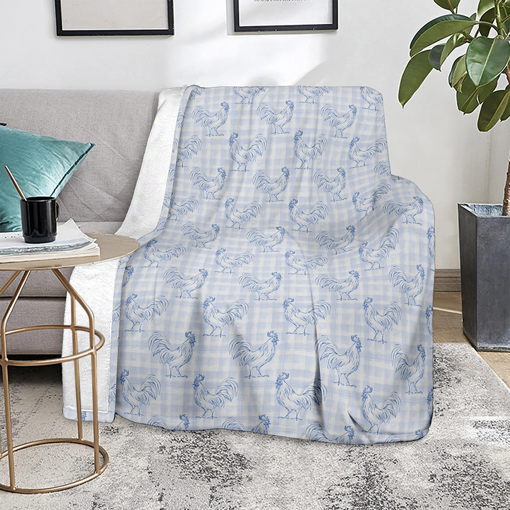 Rooster Plaid Pattern Print Blanket