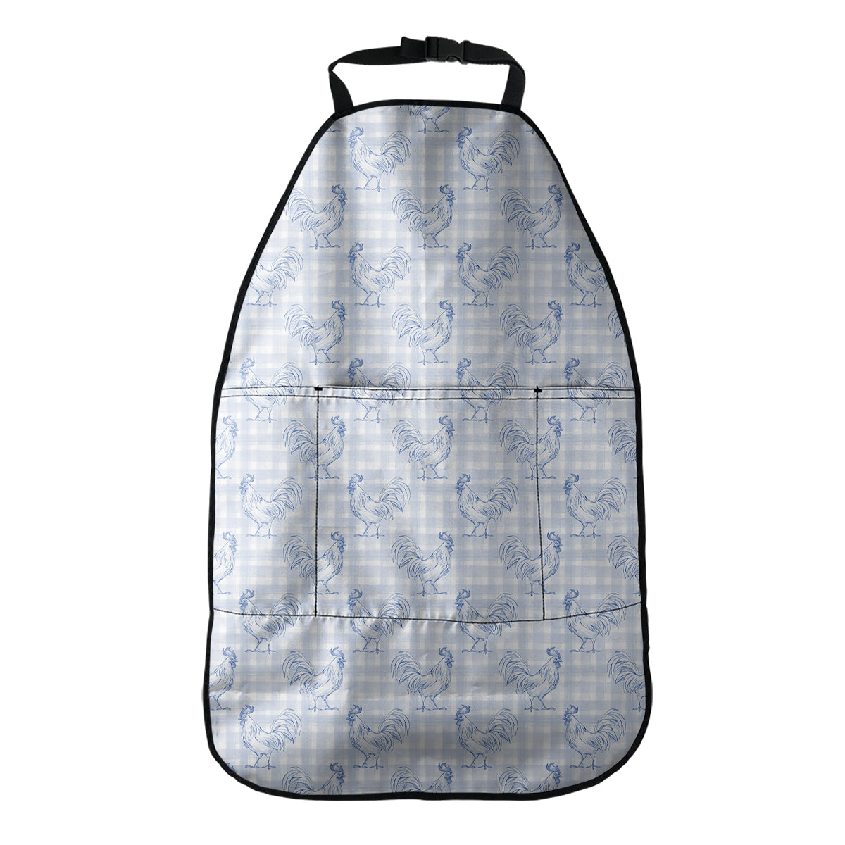 Rooster Plaid Pattern Print Car Seat Organizers