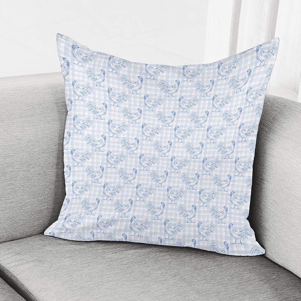 Rooster Plaid Pattern Print Pillow Cover