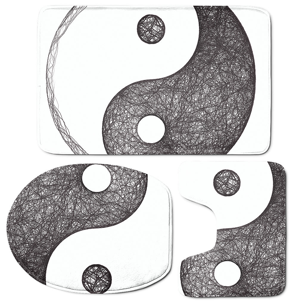 Roots Yin Yang Print 3 Piece Bath Mat Set