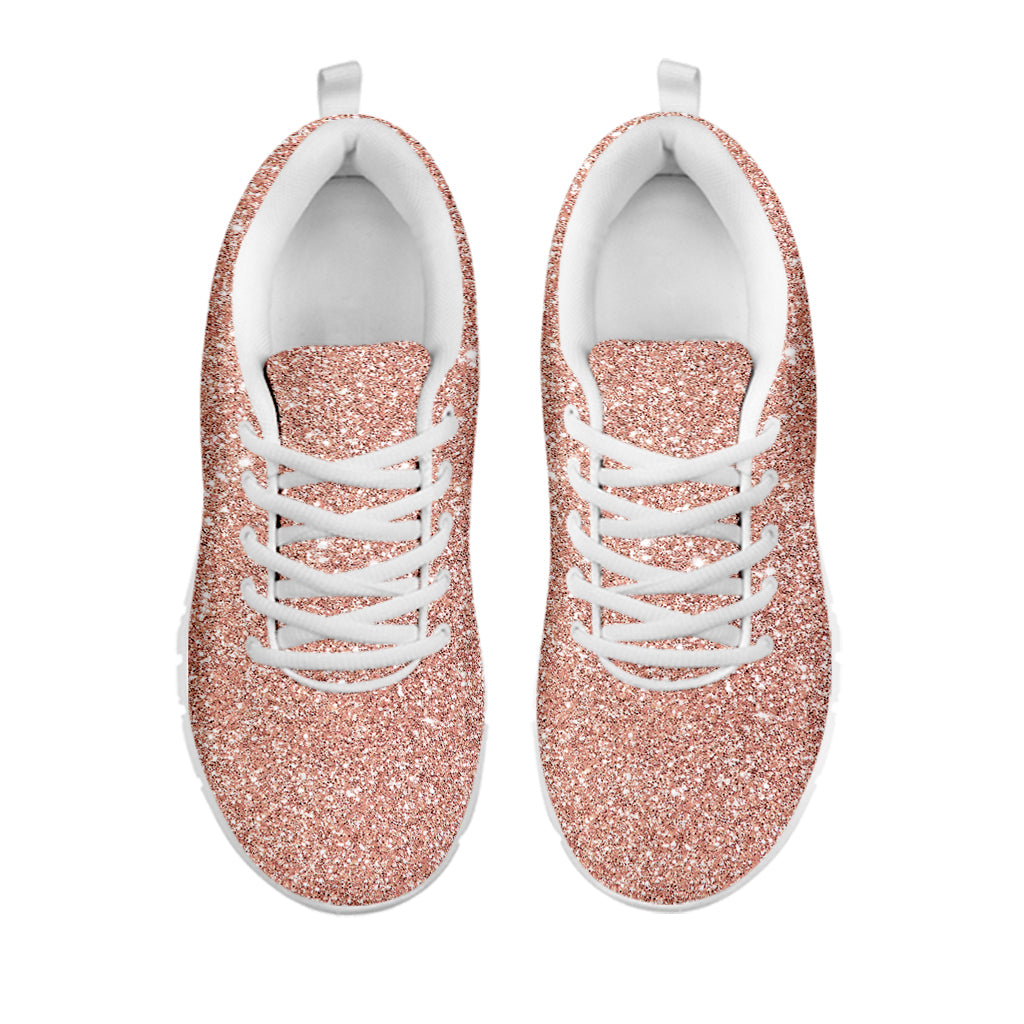 rose gold glitter tennis shoes