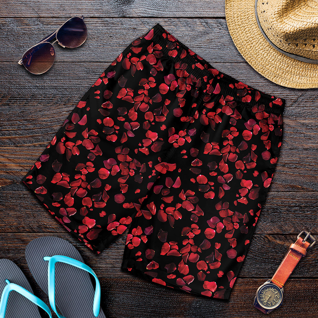 Rose Petals Pattern Print Men's Shorts