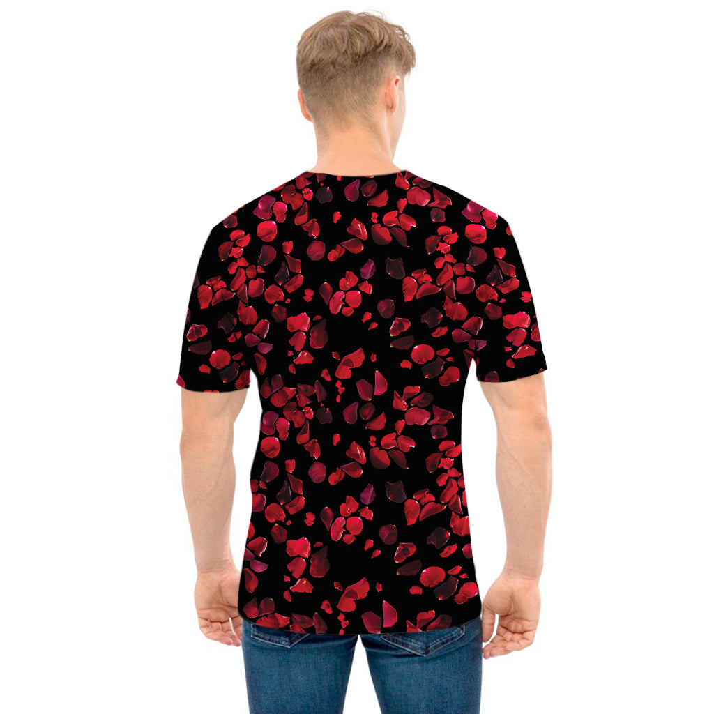 Rose Petals Pattern Print Men's T-Shirt