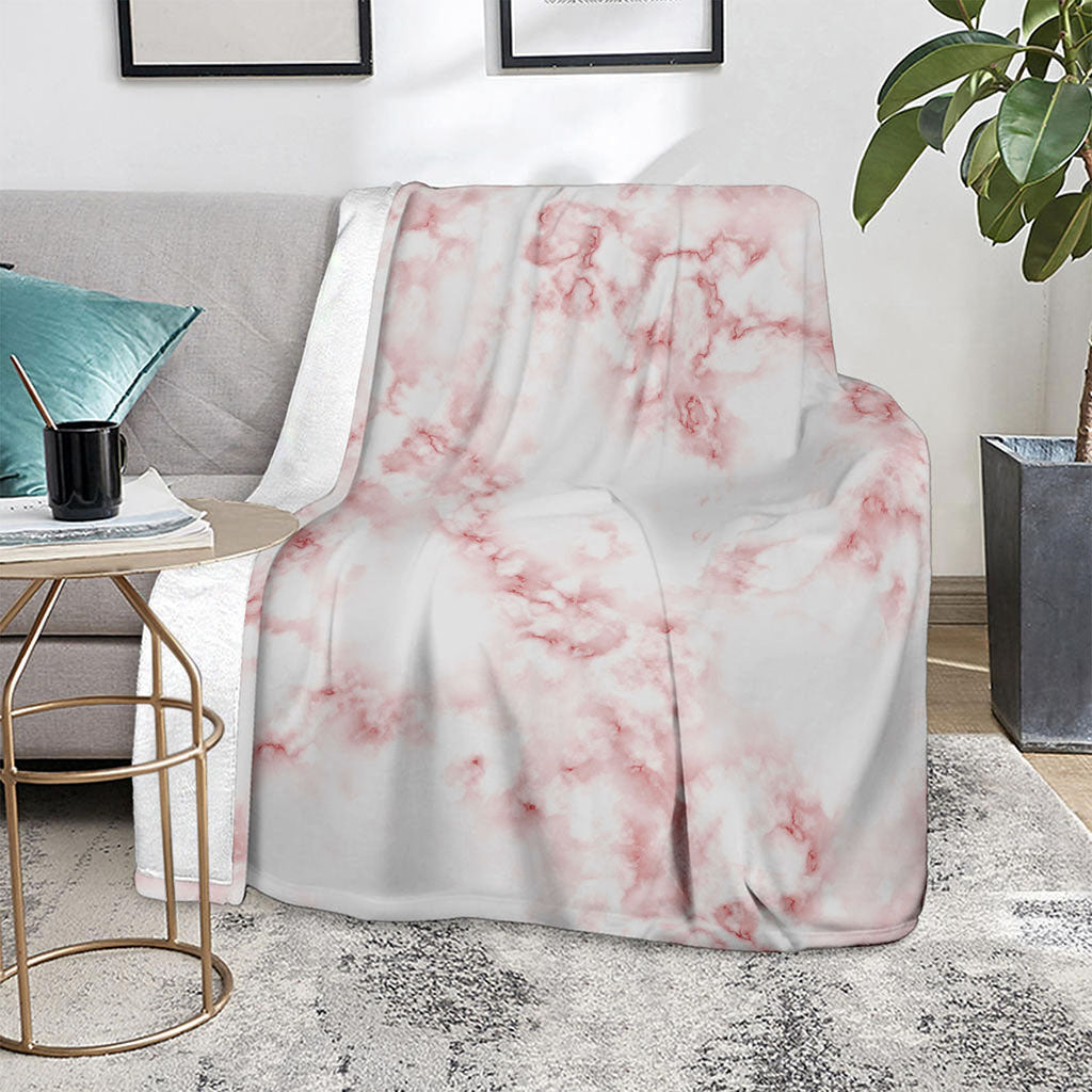 Rose Pink Marble Print Blanket