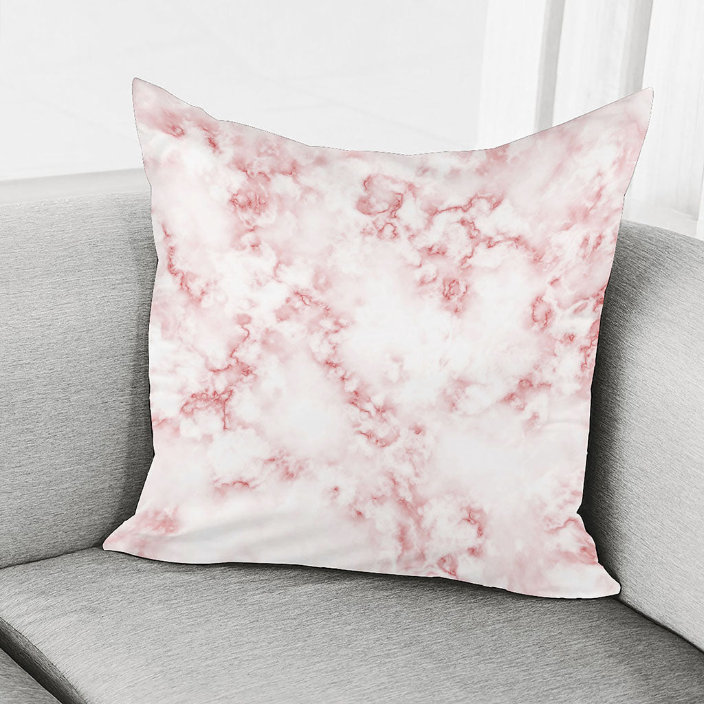 Rose Pink Marble Print Pillow Cover