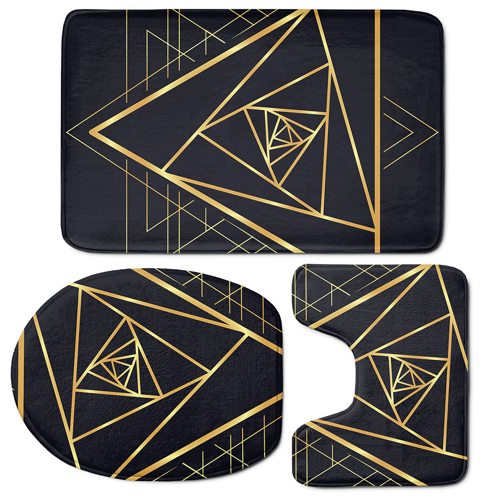 Rose Pyramid Print 3 Piece Bath Mat Set