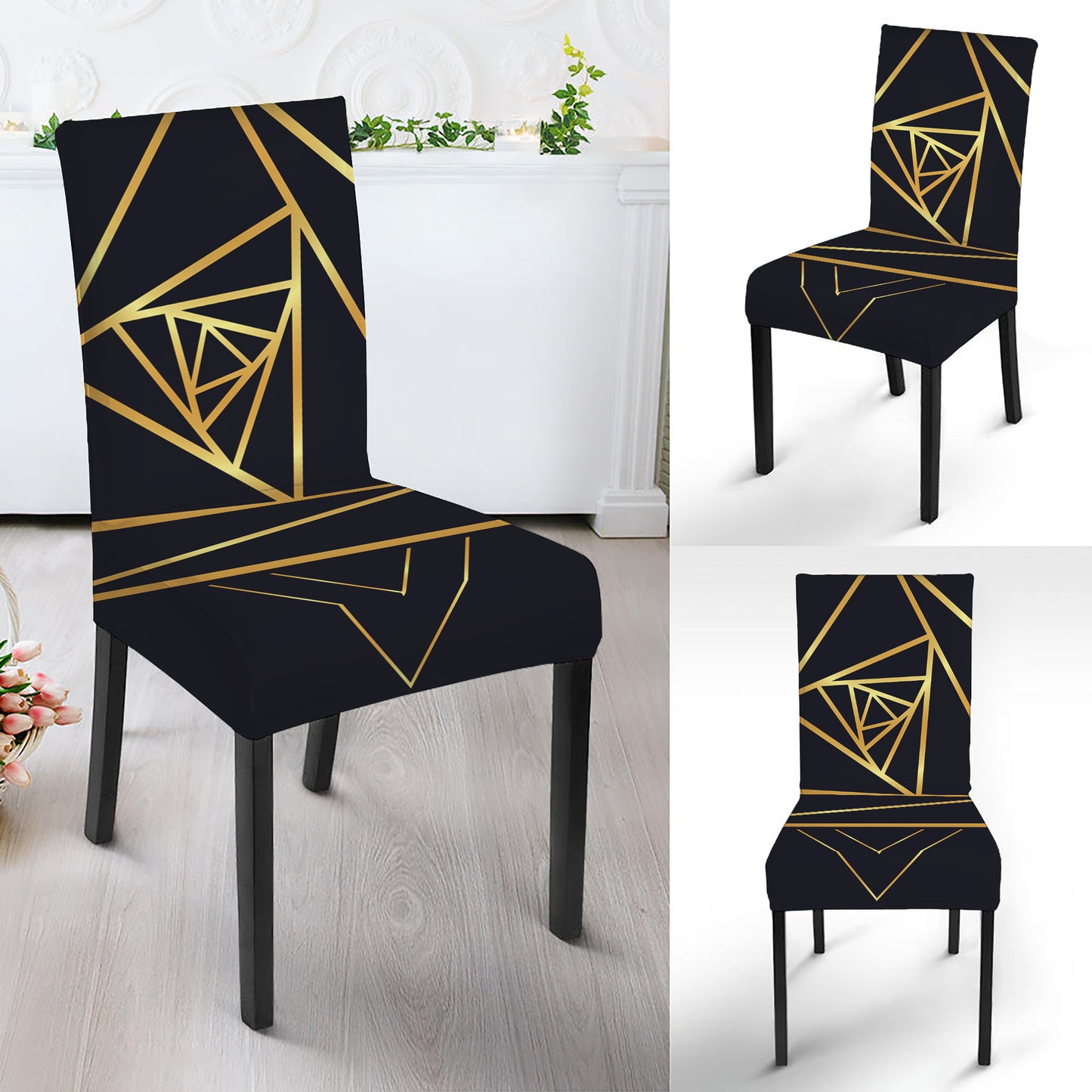 Rose Pyramid Print Dining Chair Slipcover