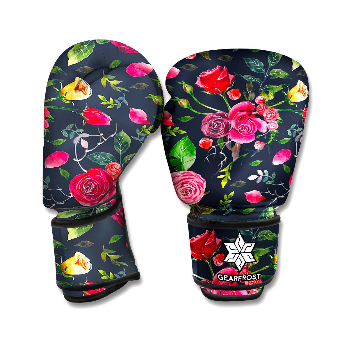 Roses Floral Flower Pattern Print Boxing Gloves