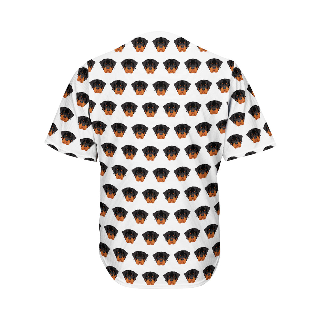 Rottweiler Face Pattern Print Men's Baseball Jersey