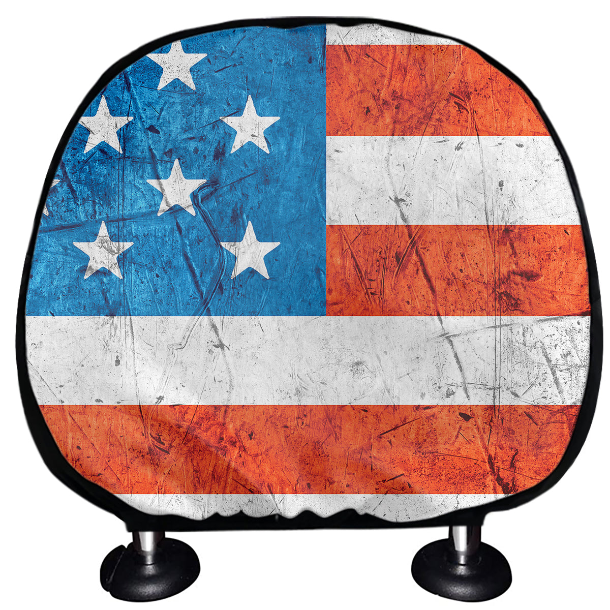 Rough USA Flag Print Car Headrest Covers