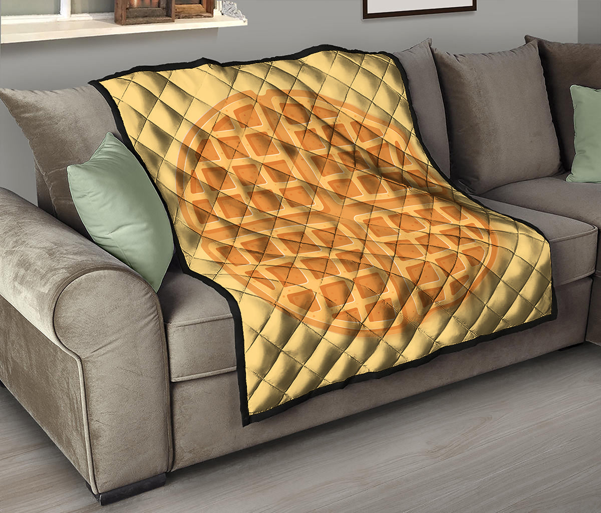 Round Waffle Print Quilt