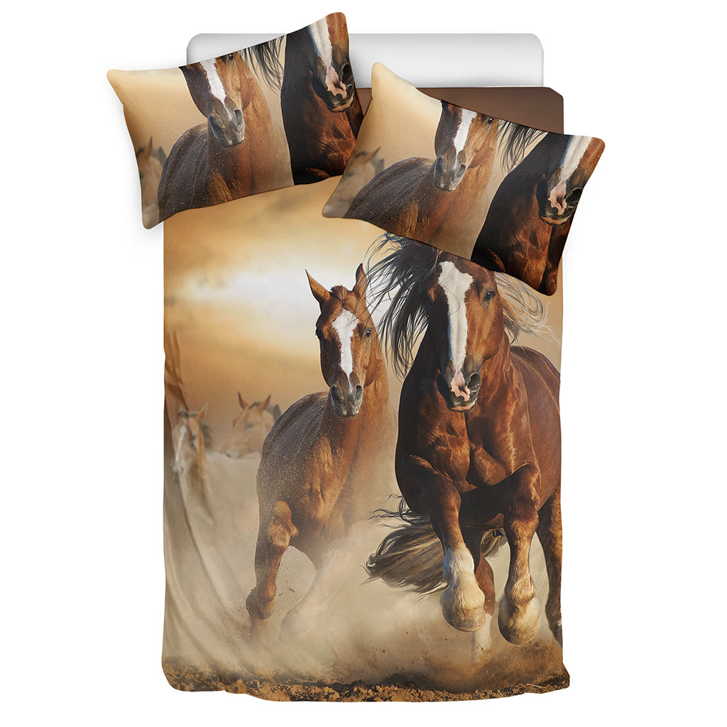 Running Wild Horses Print Duvet Cover Bedding Set