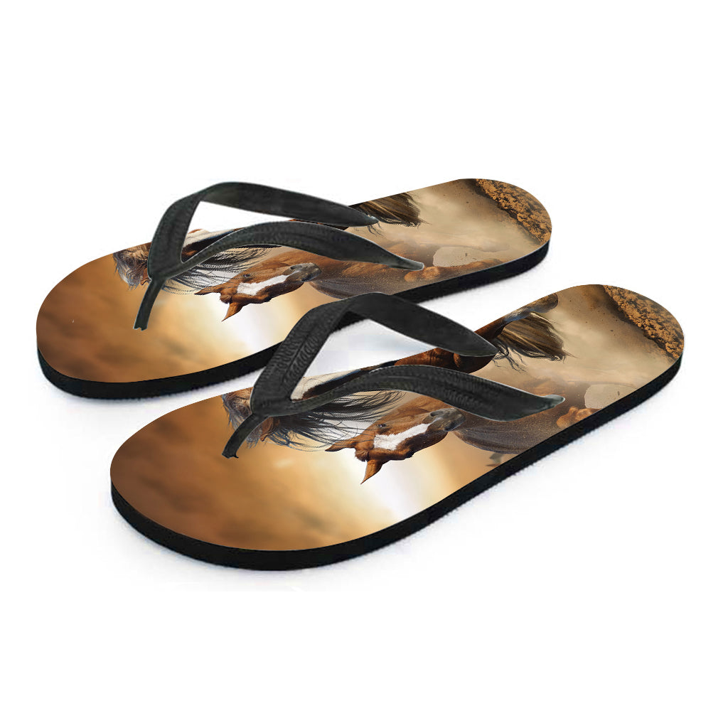 Running Wild Horses Print Flip Flops