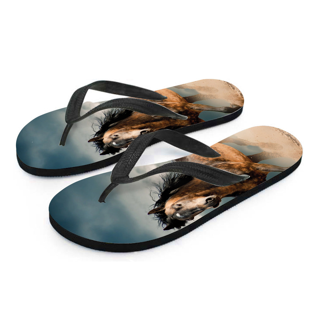 Running Wild Stallion Horse Print Flip Flops
