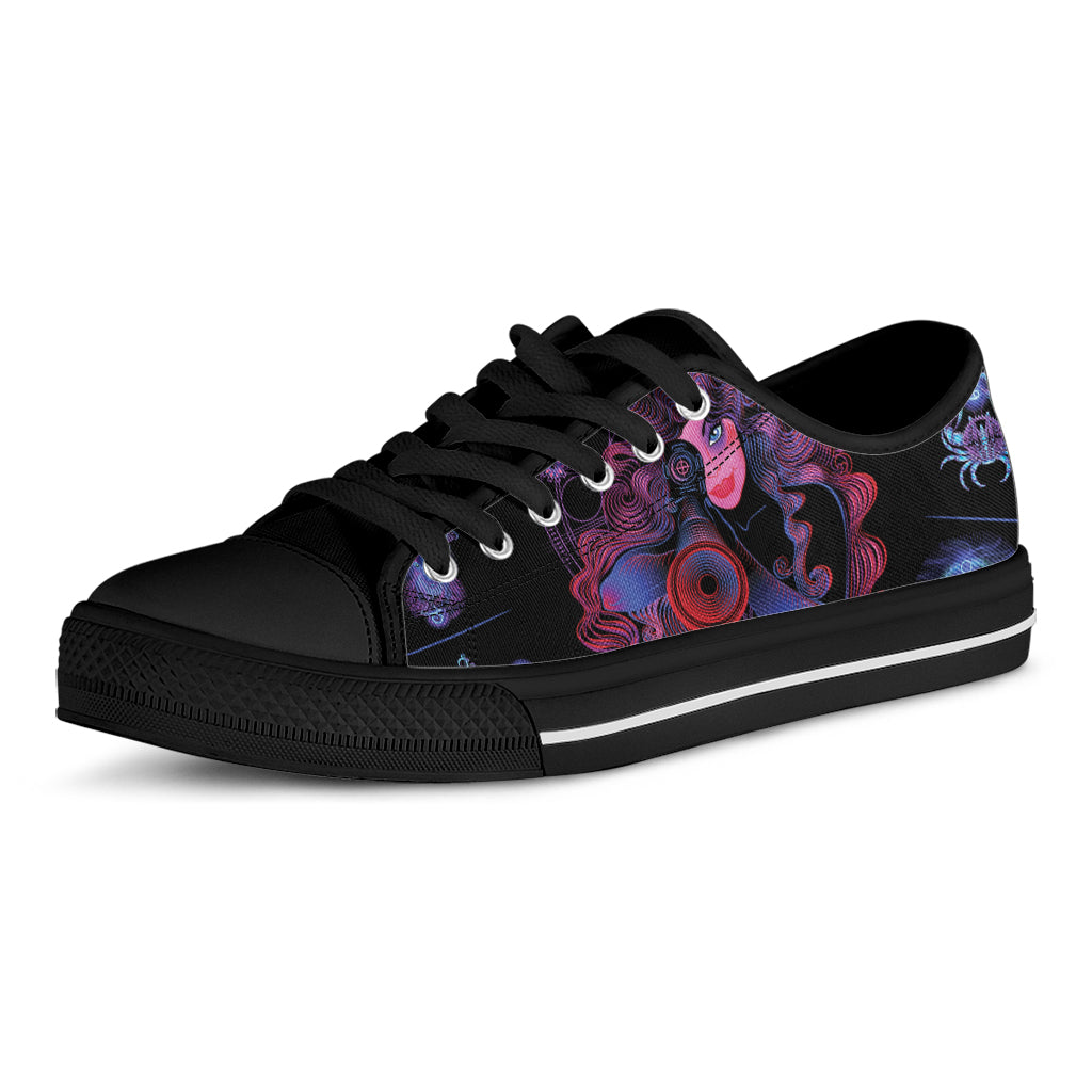 Sagittarius And Astrological Signs Print Black Low Top Shoes