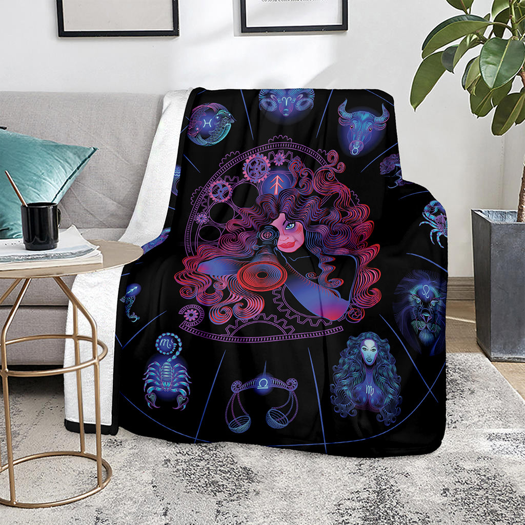 Sagittarius And Astrological Signs Print Blanket