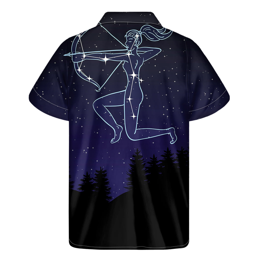 Sagittarius Constellation Print Men's Short Sleeve Shirt