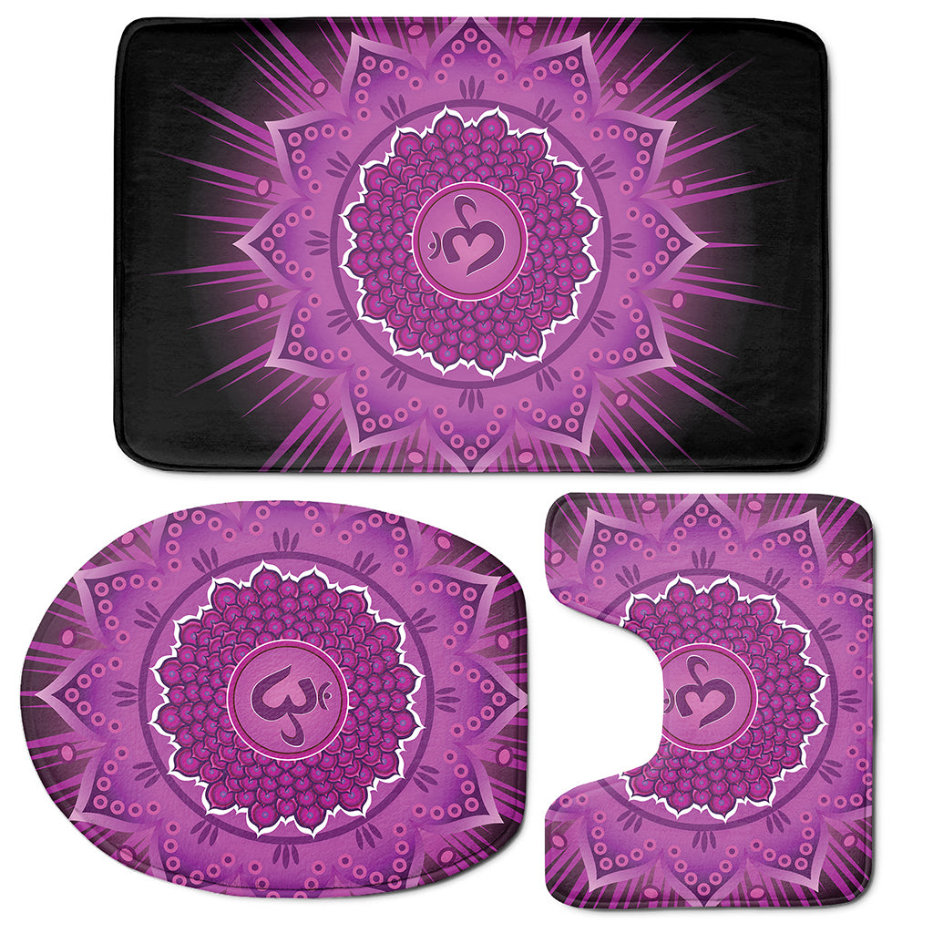 Sahasrara Chakra Mandala Print 3 Piece Bath Mat Set