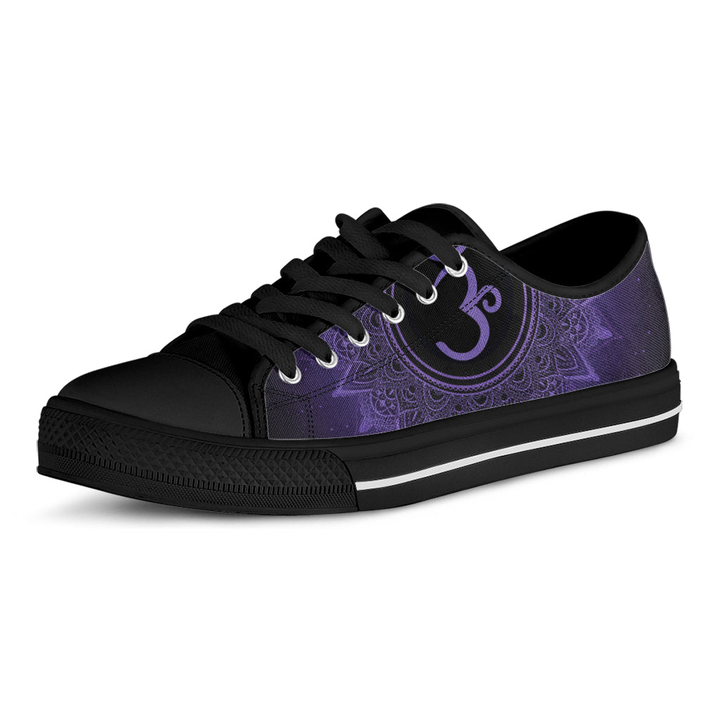 Sahasrara Chakra Symbol Print Black Low Top Shoes