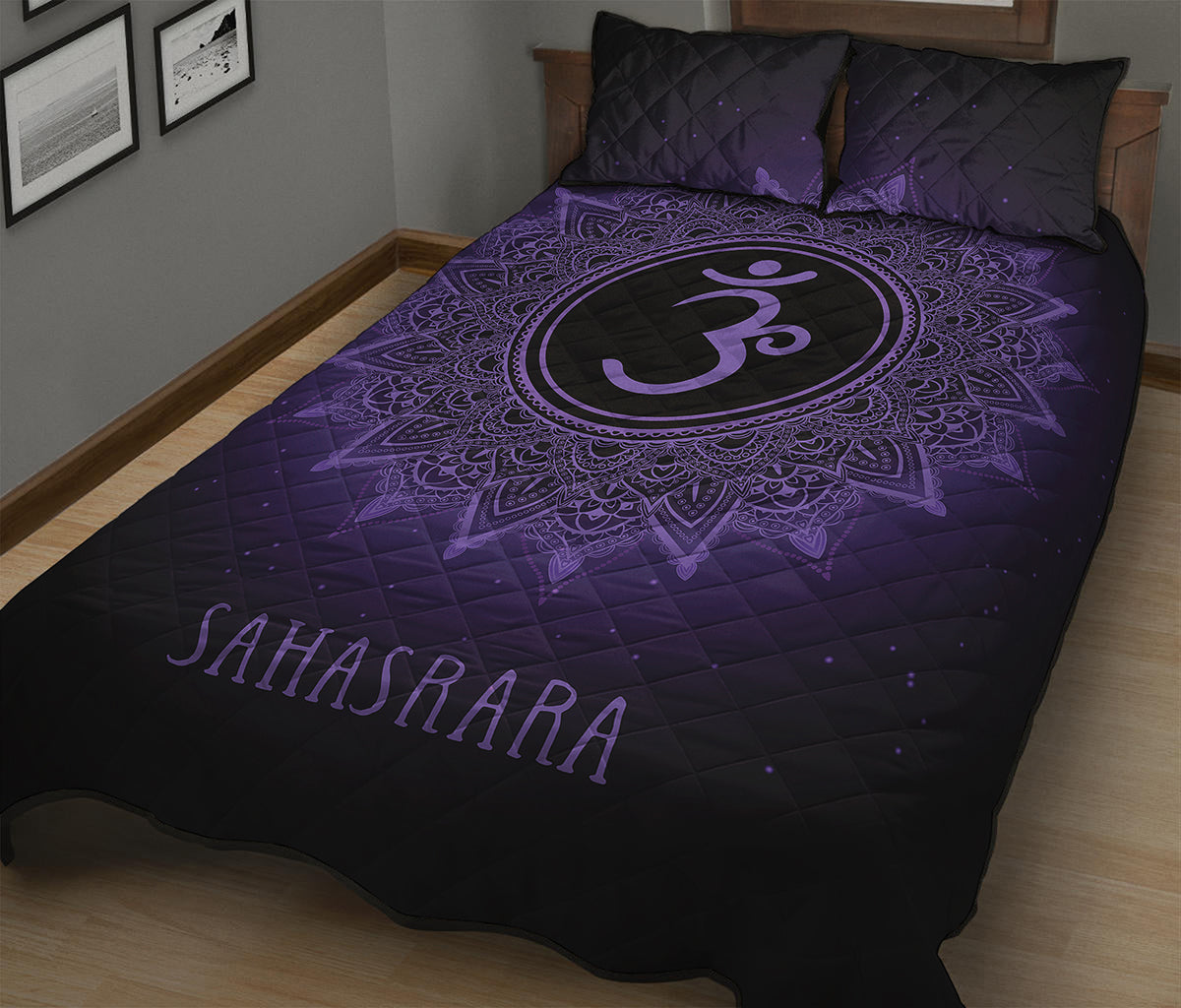 Sahasrara Chakra Symbol Print Quilt Bed Set