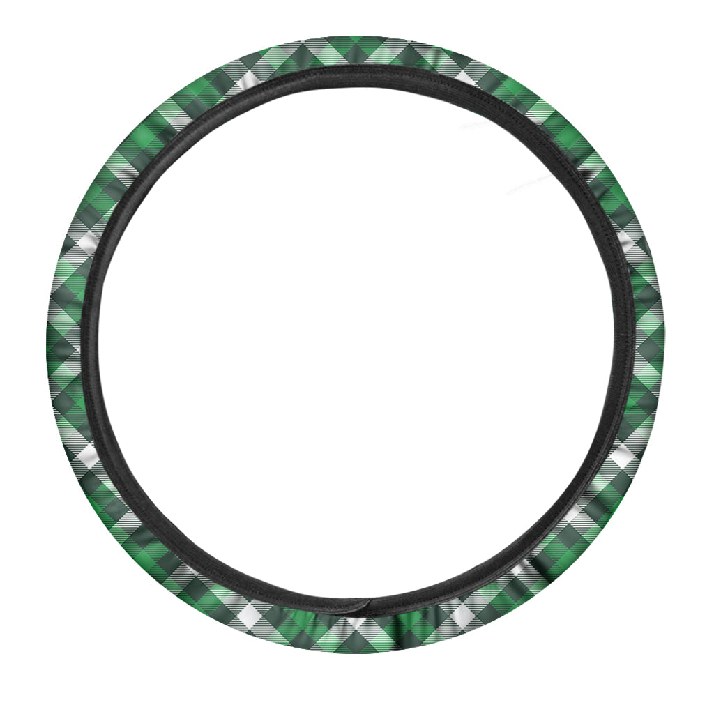 Saint Patrick's Day Plaid Pattern Print Car Steering Wheel Cover