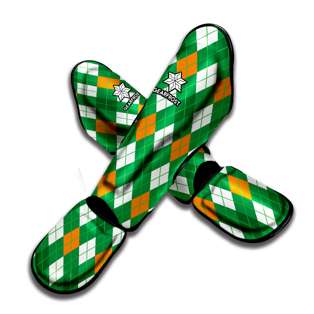 Saint Patrick's Day Argyle Pattern Print Muay Thai Shin Guard