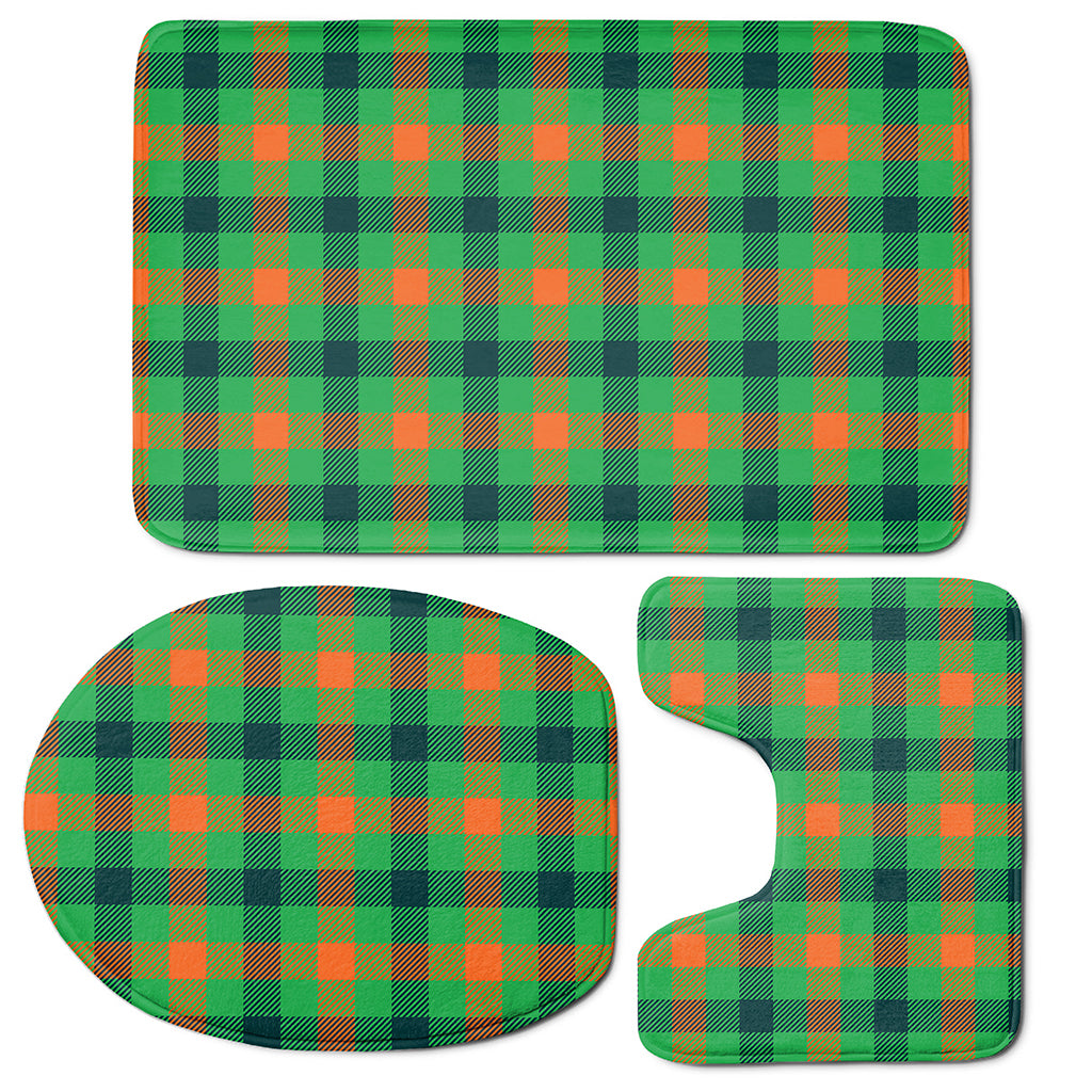 Saint Patrick's Day Buffalo Plaid Print 3 Piece Bath Mat Set