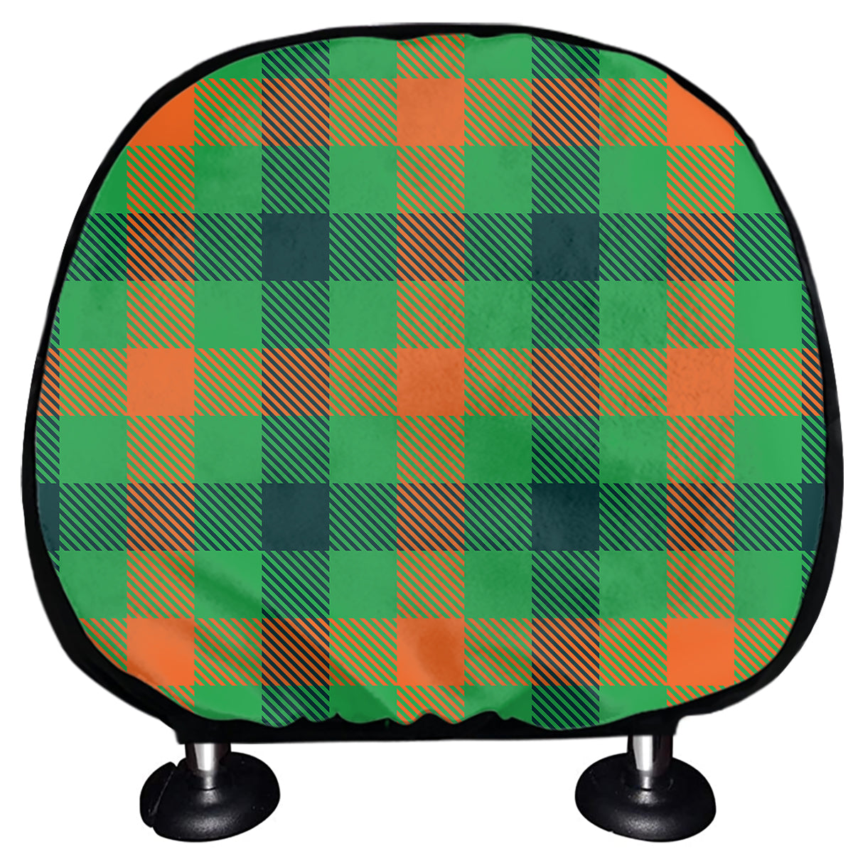 Saint Patrick's Day Buffalo Plaid Print Car Headrest Covers
