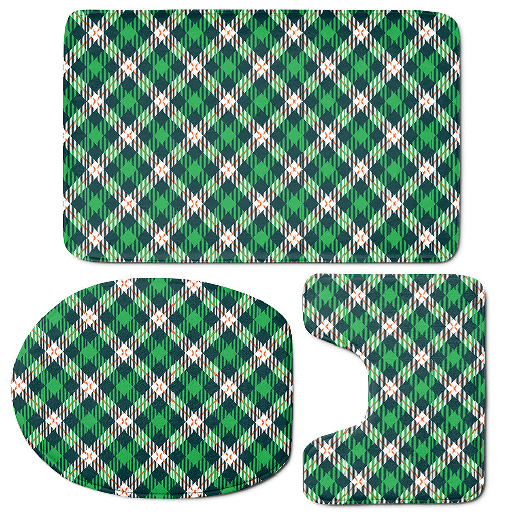 Saint Patrick's Day Irish Tartan Print 3 Piece Bath Mat Set