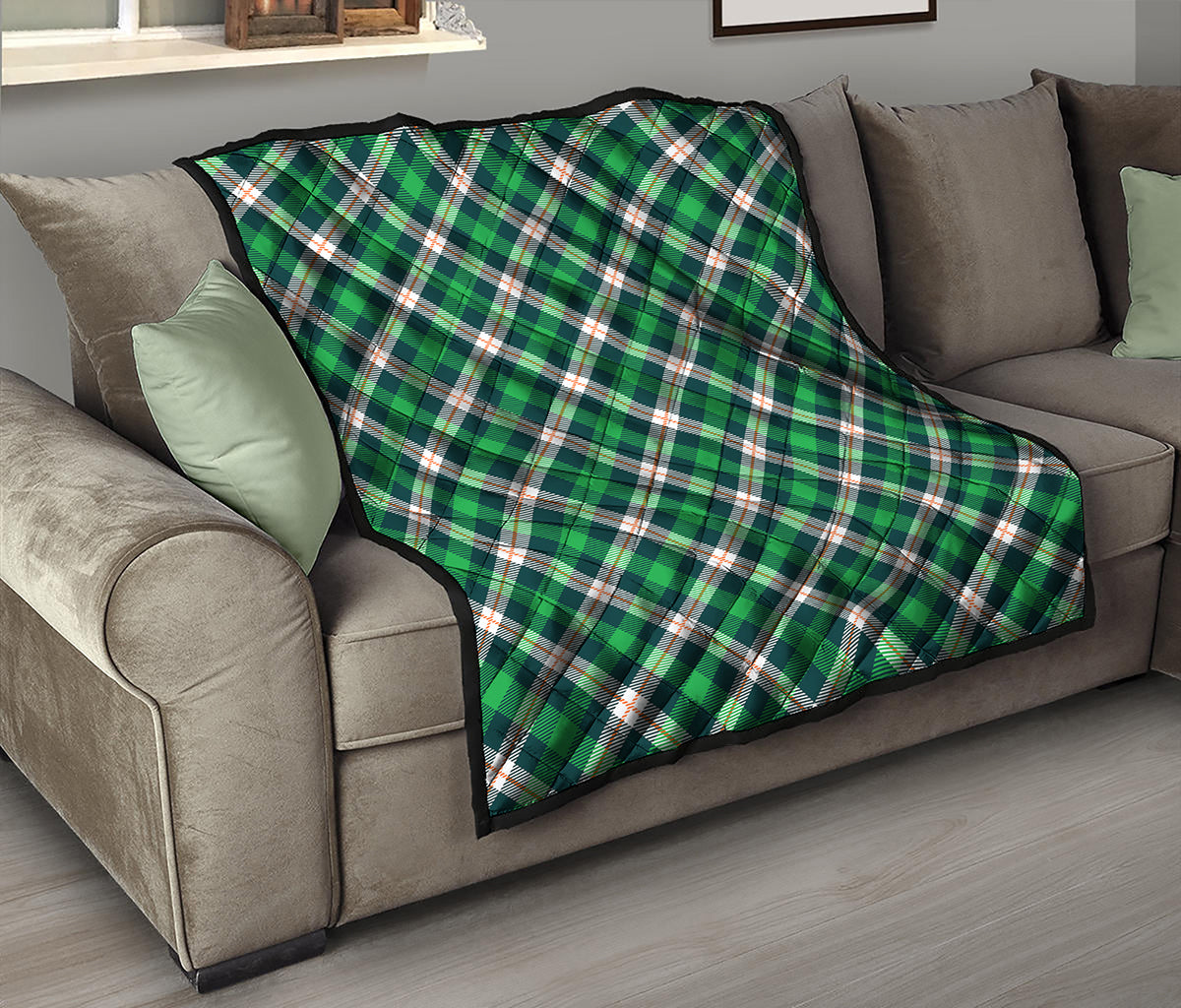 Saint Patrick's Day Irish Tartan Print Quilt