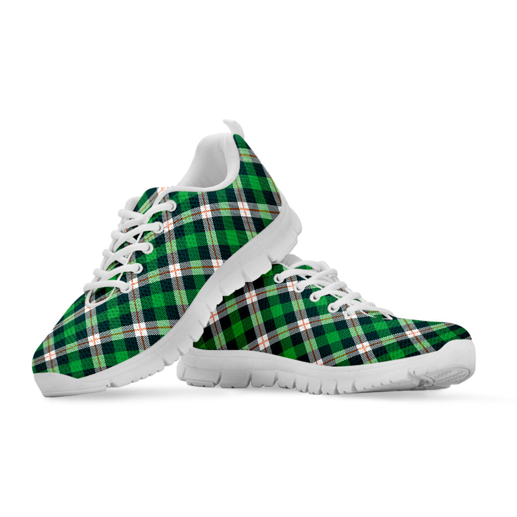 Saint Patrick's Day Irish Tartan Print White Sneakers