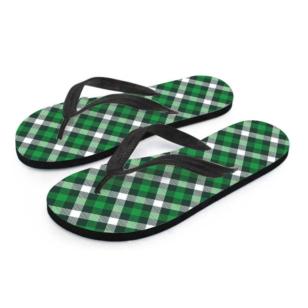 Saint Patrick's Day Plaid Pattern Print Flip Flops