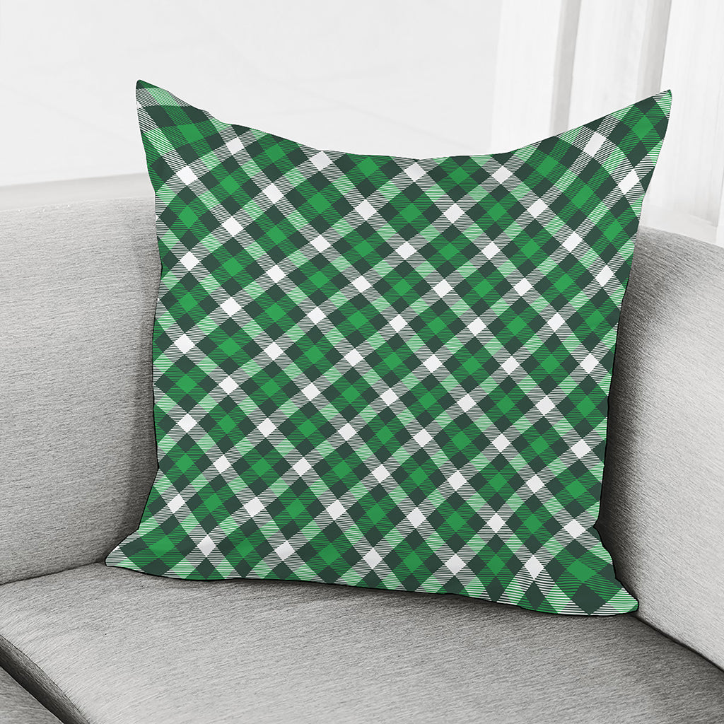 Saint Patrick's Day Plaid Pattern Print Pillow Cover