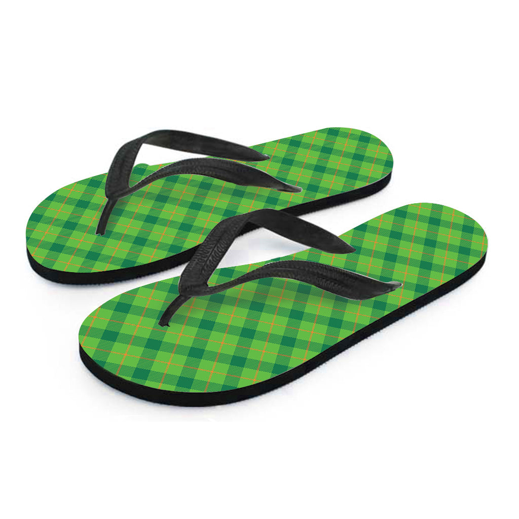 Saint Patrick's Day Scottish Plaid Print Flip Flops