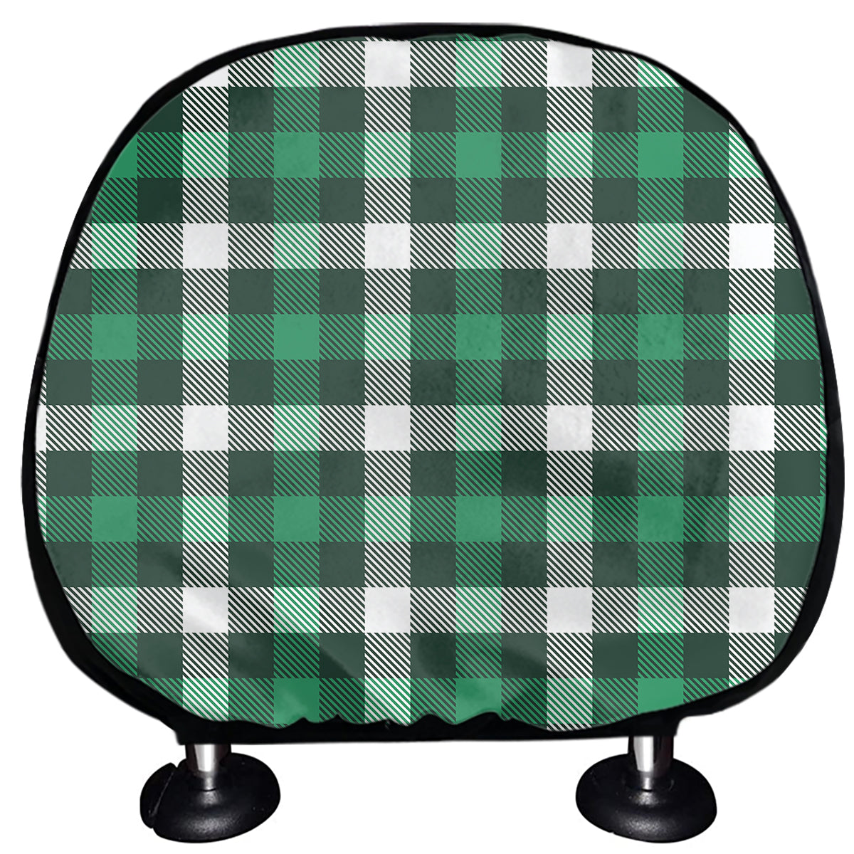 Saint Patrick's Day Stewart Plaid Print Car Headrest Covers