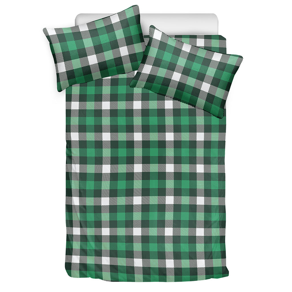 Saint Patrick's Day Stewart Plaid Print Duvet Cover Bedding Set