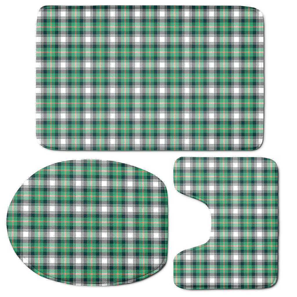 Saint Patrick's Day Tartan Pattern Print 3 Piece Bath Mat Set