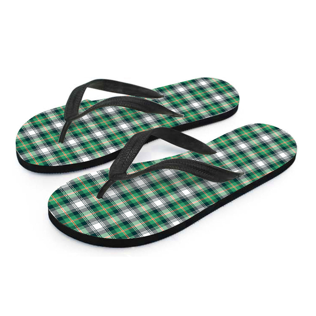 Saint Patrick's Day Tartan Pattern Print Flip Flops