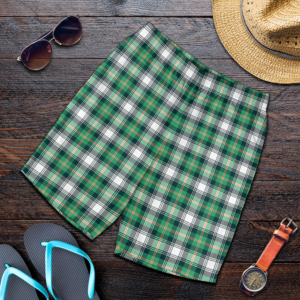 Saint Patrick's Day Tartan Pattern Print Men's Shorts