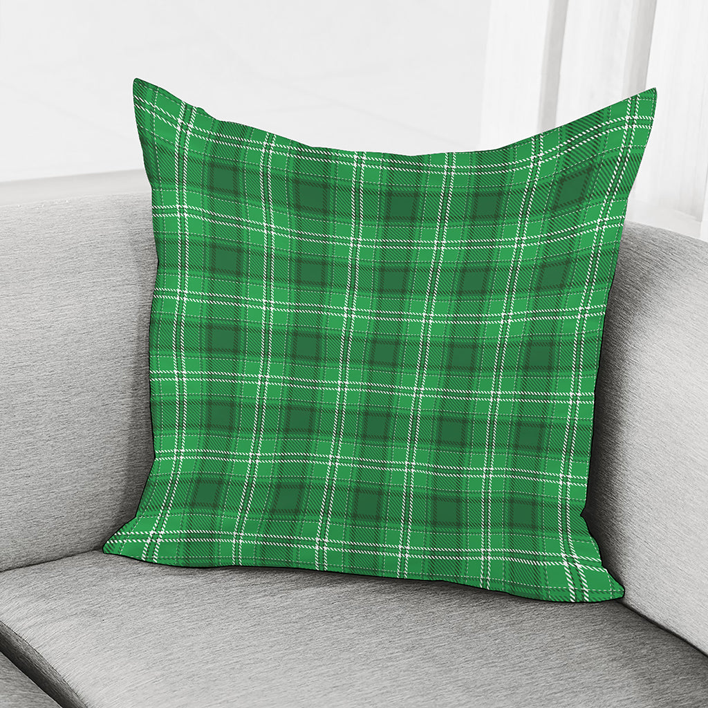Saint Patrick's Day Tartan Print Pillow Cover