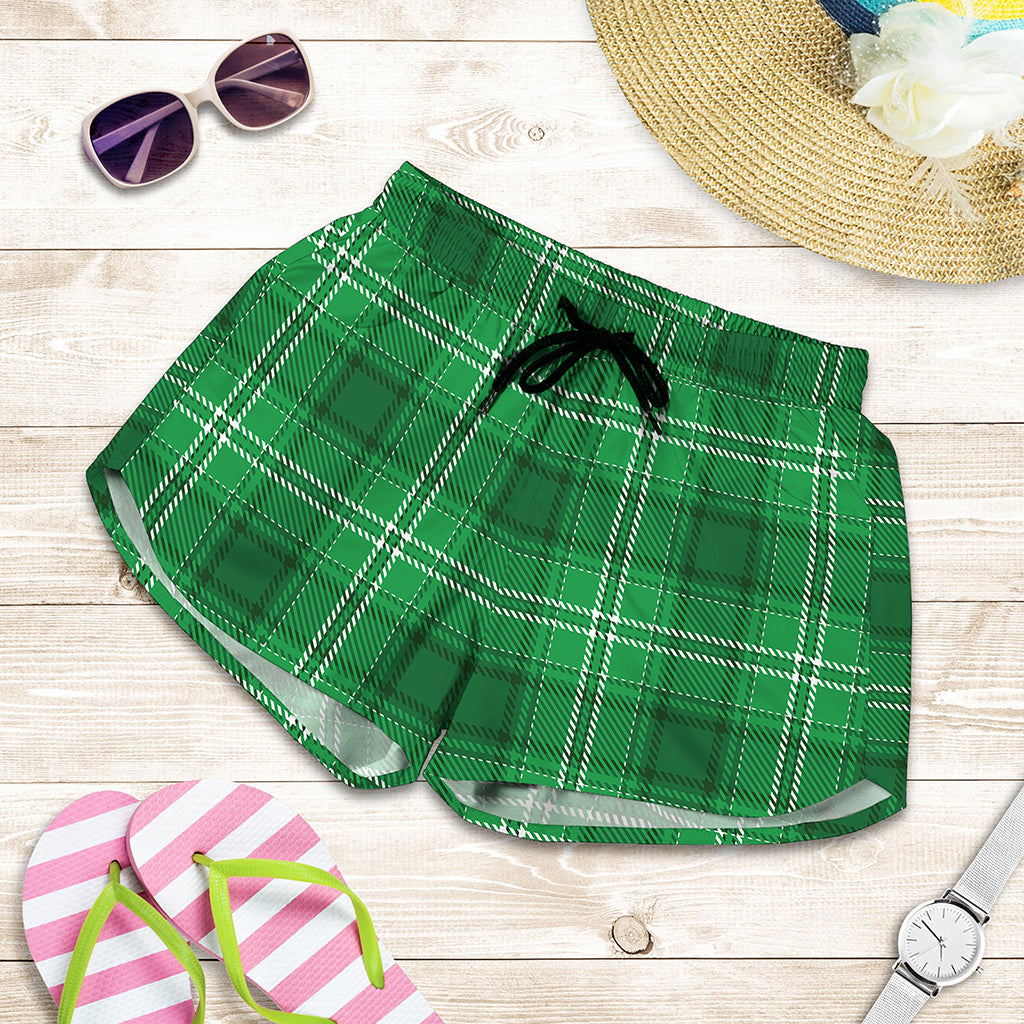 Saint Patrick's Day Tartan Print Women's Shorts