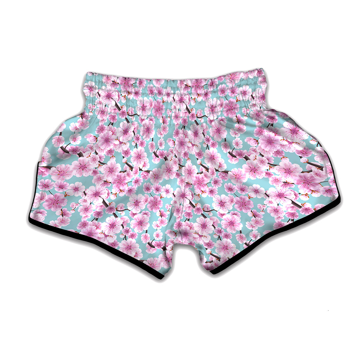 Sakura Cherry Blossom Pattern Print Muay Thai Boxing Shorts