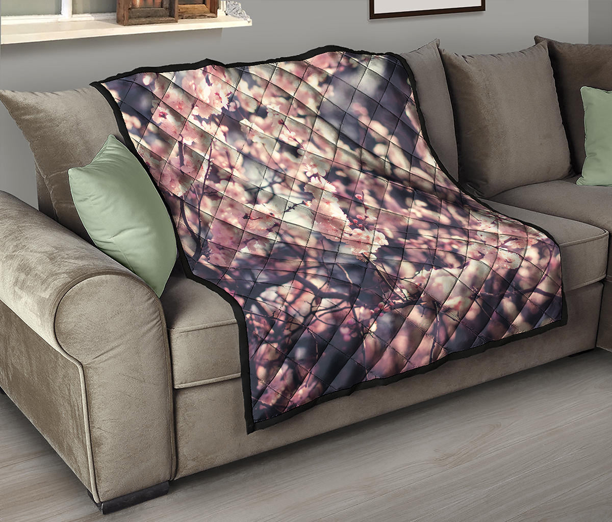 Sakura Cherry Blossom Print Quilt
