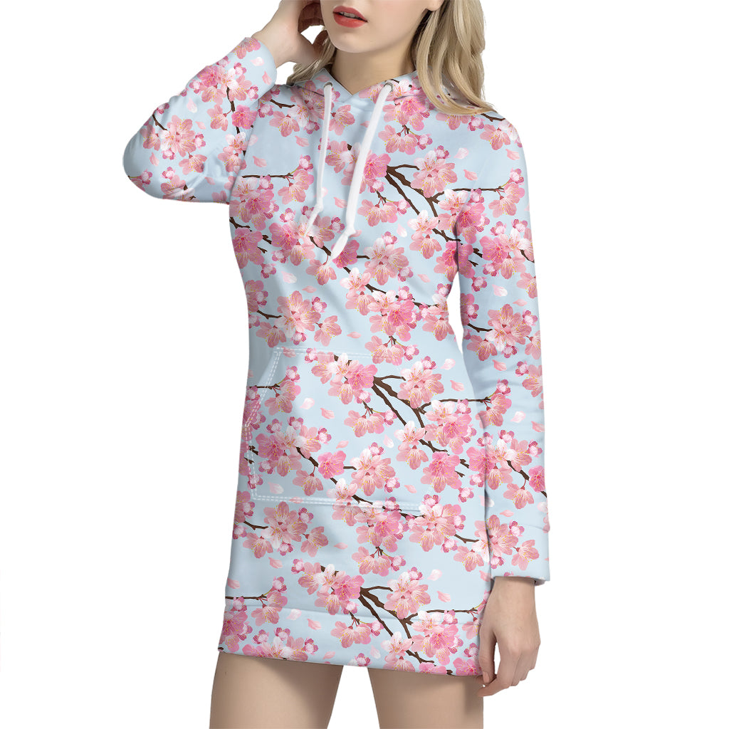 Sakura Flower Cherry Blossom Print Hoodie Dress