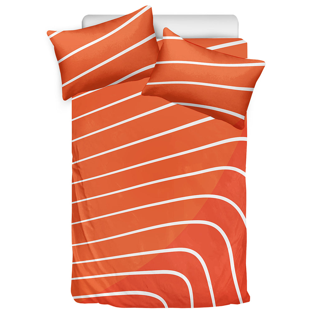 Salmon Print Duvet Cover Bedding Set